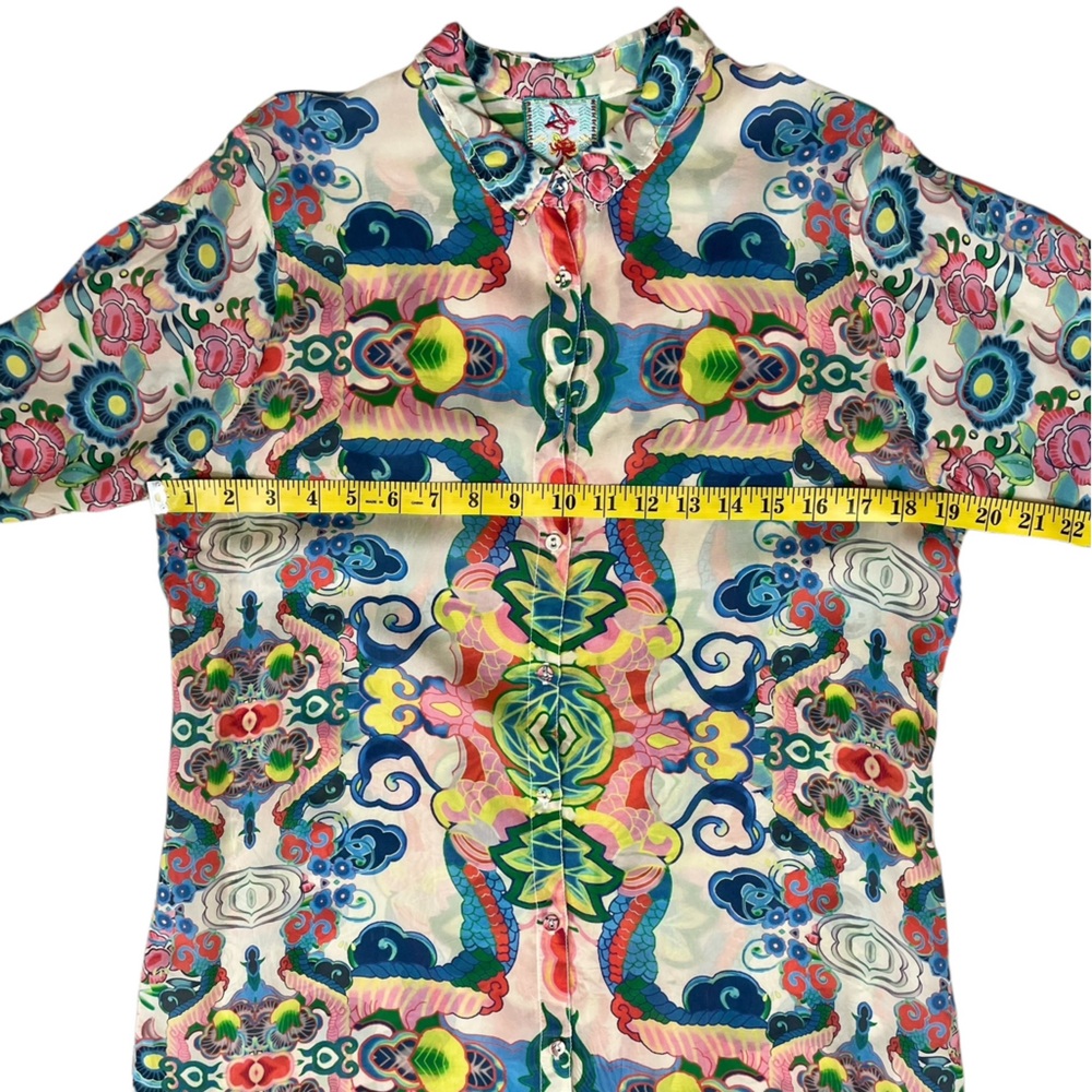 EUC Johnny Was Multicolor Button Down Shirt - Picture 6 of 8